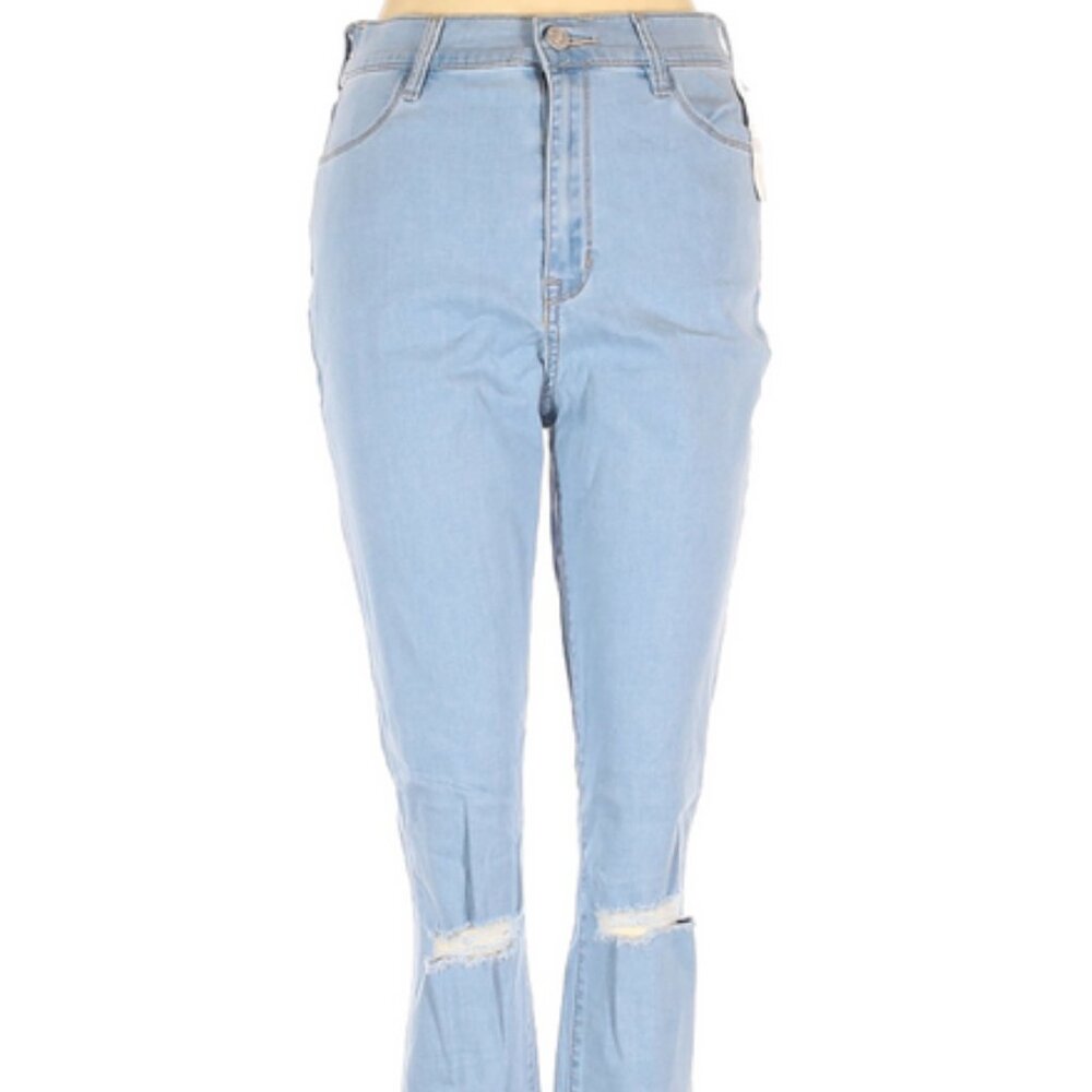 NWT PacSun 28 Waist Super High-Rise Jegging with Distressed Knees Stretchy Light